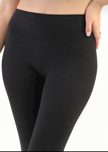 Siyah Esnek Kadın Tayt - Görsel 3