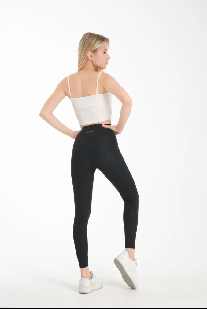 Kadın Siyah Normal Boy Tayt - Görsel 2