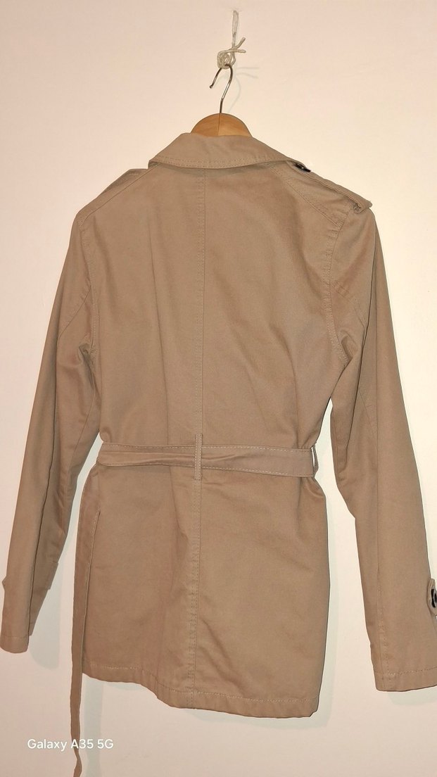 Bej erkek Midi Trençkot - Görsel 4