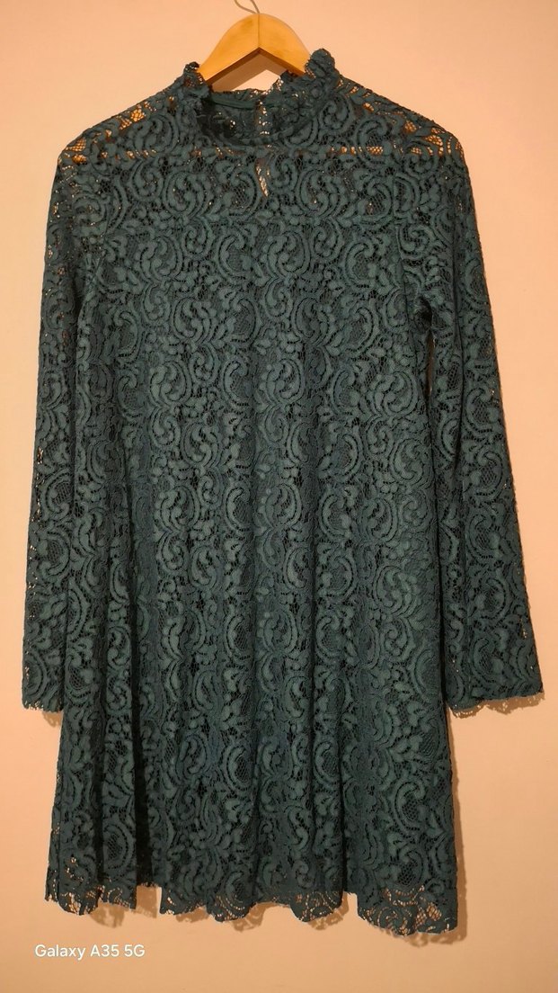 mudo Dantel Detaylı Yüksek Yakali Elbise - Görsel 3