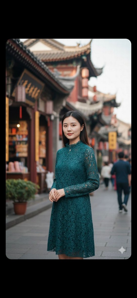 mudo Dantel Detaylı Yüksek Yakali Elbise - Görsel 2