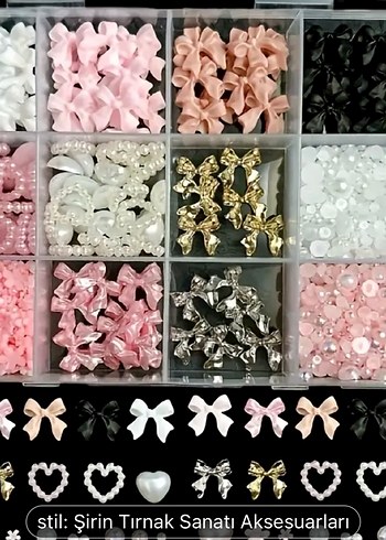 Çok Renkli Tırnak charm seti 120 adet - Görsel 2