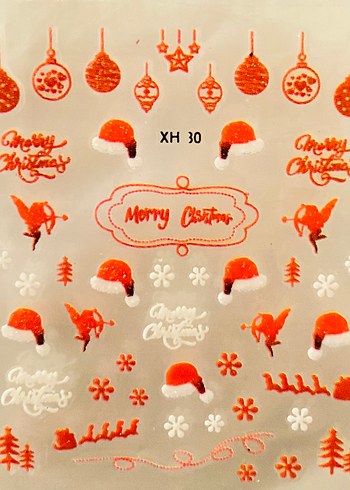 30 sayfa tırnak stickerı noel temalı - Görsel 3