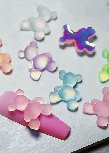 karanlıkta parlayan 3D charm neon tırnak aksesuarları - Görsel 4