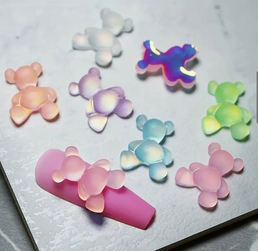 karanlıkta parlayan 3D charm neon tırnak aksesuarları - Görsel 4