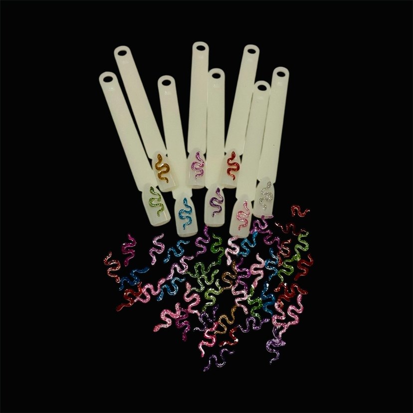 yılan charm 50 adet çok renkli - Görsel 3