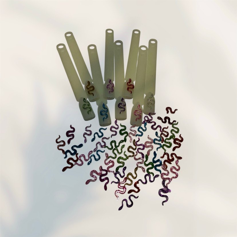 yılan charm 50 adet çok renkli - Görsel 2
