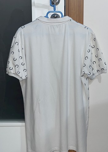 Baskılı Beyaz Pamuklu Erkek Polo Tişört - Görsel 2