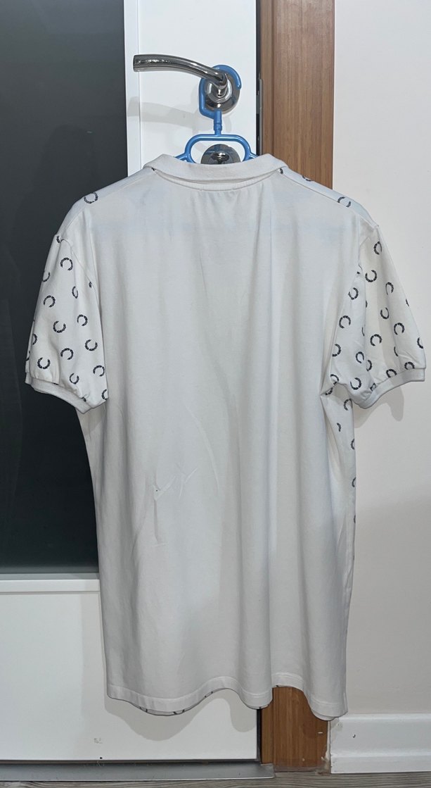 Baskılı Beyaz Pamuklu Erkek Polo Tişört - Görsel 2