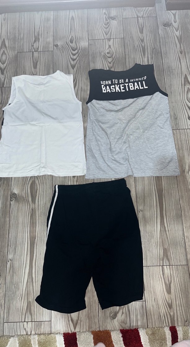 Erkek Çocuk Gri Baskılı Pamuklu Şort - Görsel 5