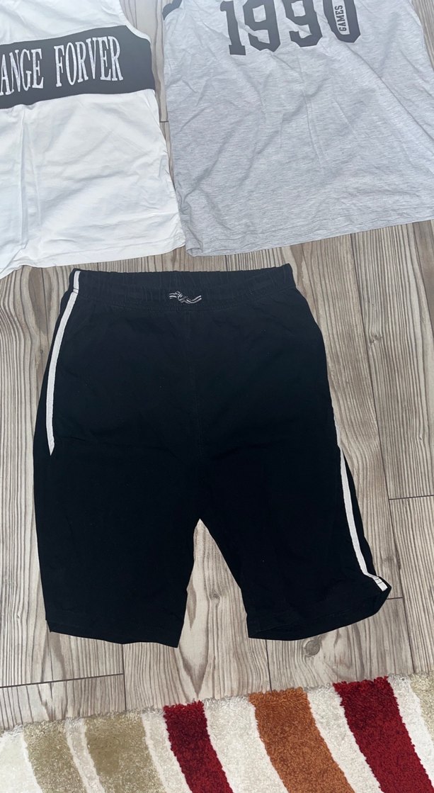 Erkek Çocuk Gri Baskılı Pamuklu Şort - Görsel 4