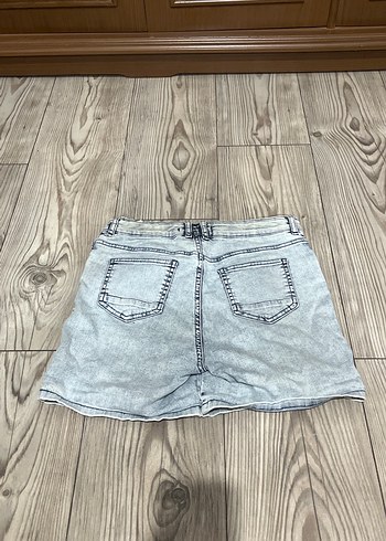 Mavi Kot Şort - Görsel 2