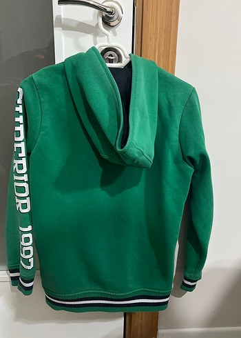 Erkek Çocuk Yeşil Fermuarlı Sweatshirt - Görsel 2