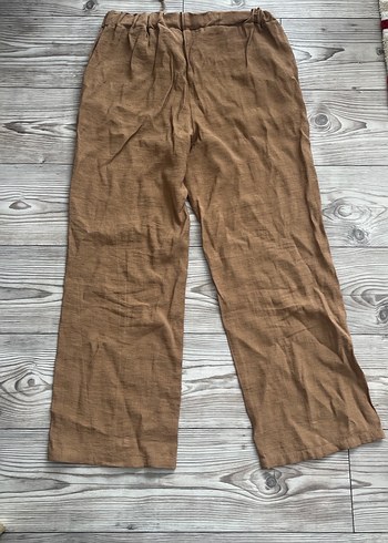 Bol Kesim Keten Kadın Pantolon - Görsel 2