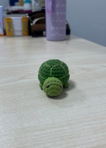 Amigurumi Örgü Yeşil Kaplumbağa Anahtarlık - Görsel 2