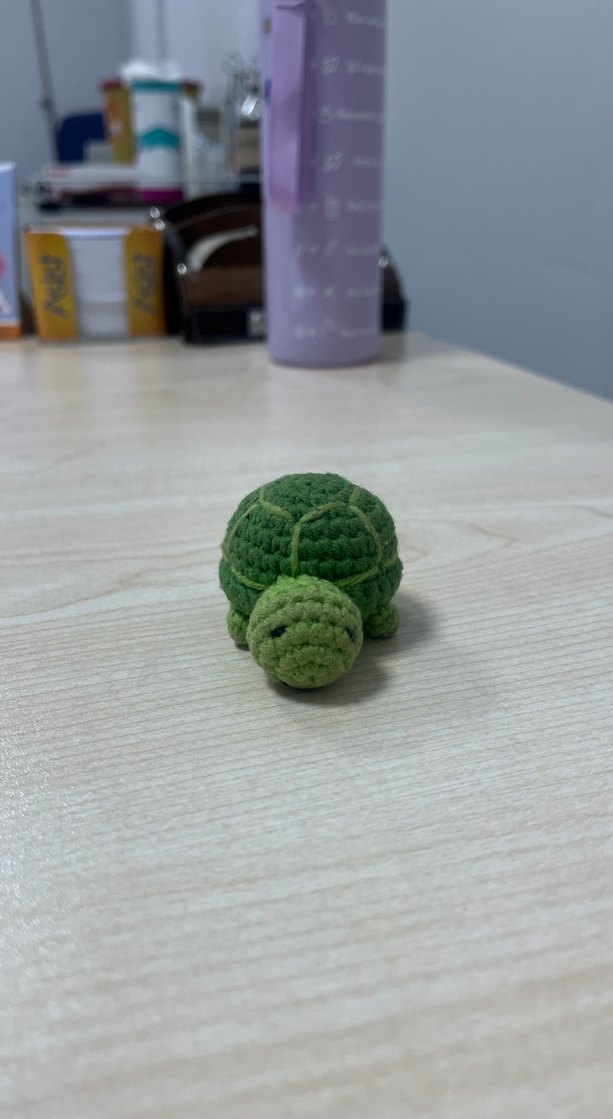 Amigurumi Örgü Yeşil Kaplumbağa Anahtarlık - Görsel 2