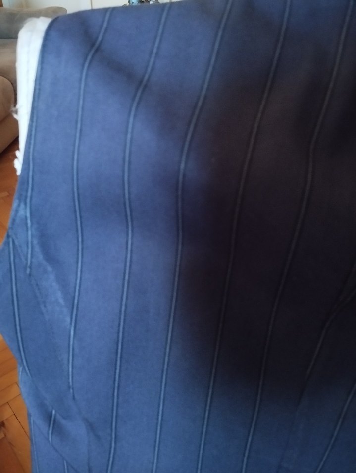 Kadın Lacivert mor çizgili döpiyes - Görsel 3