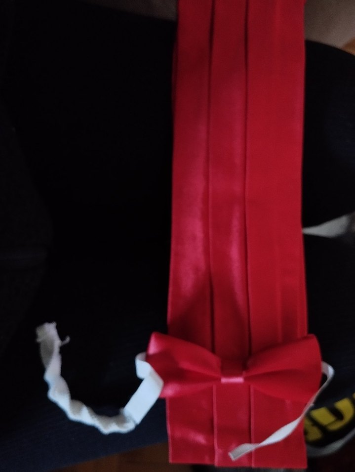 Kırmızı Erkek Papyon ve kuşak - Görsel 2