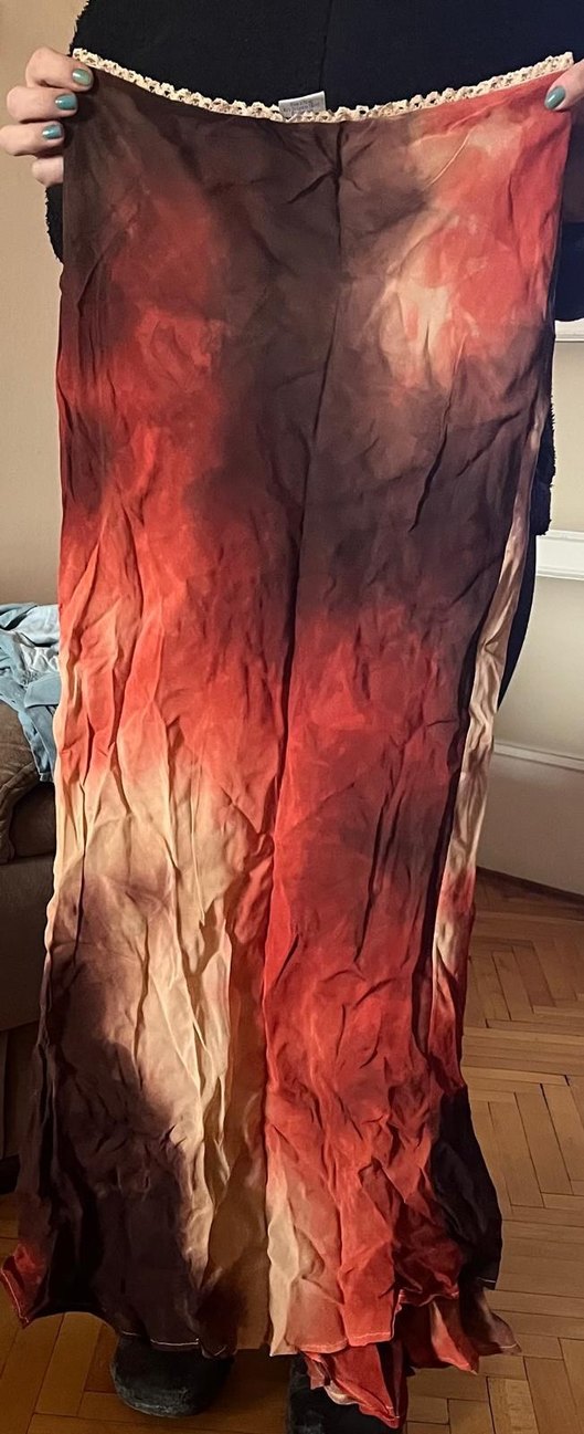 balık şifon etek batik Desenli   Uzun - Görsel 3