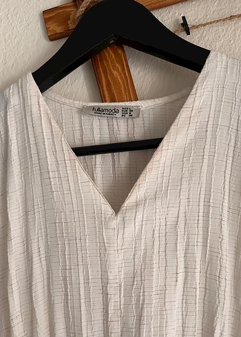 Bohem V Yaka Uzun Keten Elbise - Görsel 2