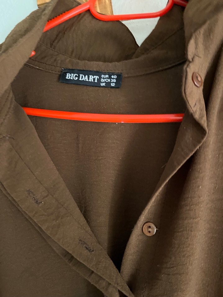 Kahverengi Kemerli Uzun Kadın Elbise - Görsel 4