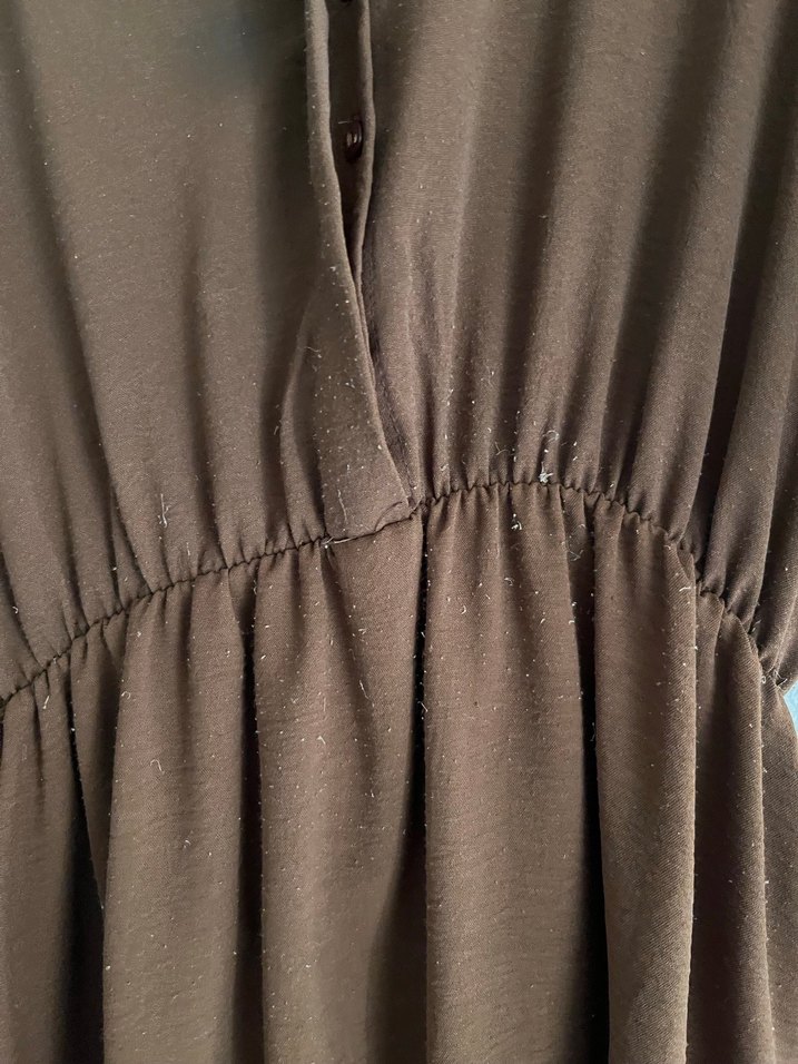 Kahverengi Kemerli Uzun Kadın Elbise - Görsel 3