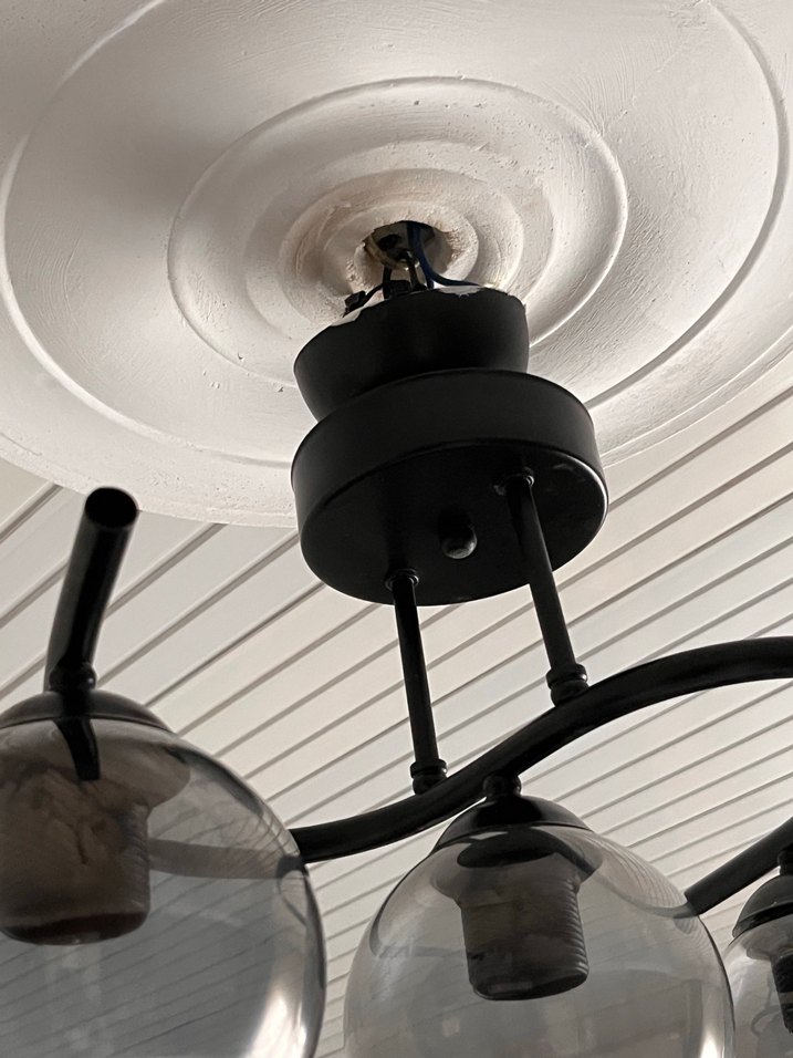 Gri Tavan Lambası Üçlü Camlı - Görsel 2