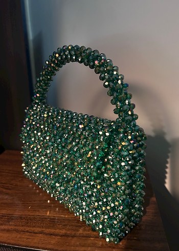 Yeşil Kristal Taş JanJanlı Kadın Çanta - Görsel 4