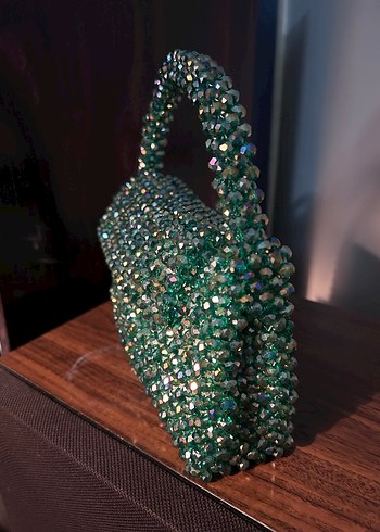 Yeşil Kristal Taş JanJanlı Kadın Çanta - Görsel 2