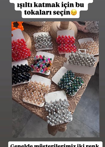 Çok Renkli  Kristal Taş Saç Tokası  - Görsel 2