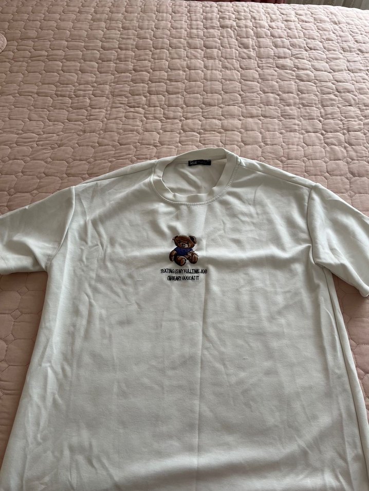 Beyaz Ayı Baskılı Oversize Tişört - Görsel 4