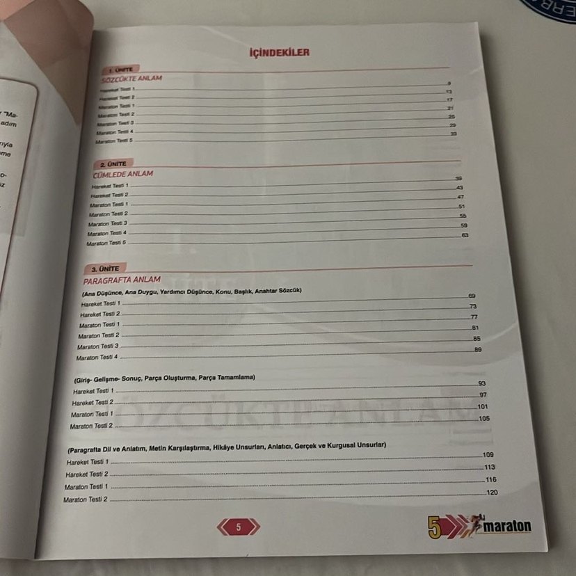 5. Sınıf Türkçe Soru Bankası - Maraton - Görsel 2