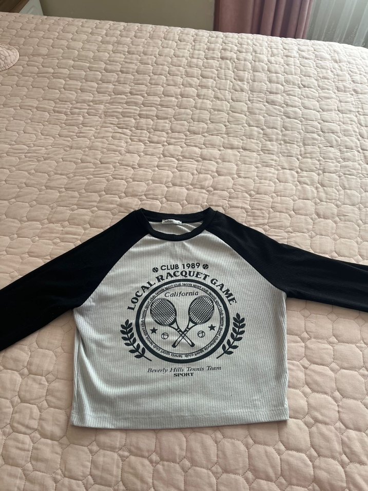 Kız Çocuk Uzun Kollu Baskılı Gri Tişört - Görsel 2