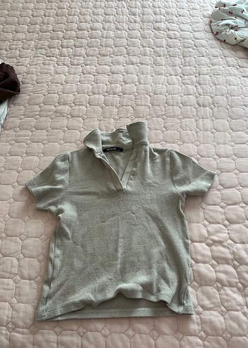 Bej V Yaka Kısa Kollu Kadın Süveter - Görsel 2