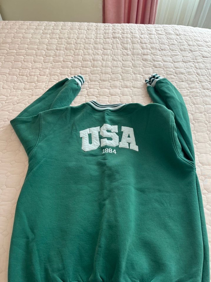 Yeşil Kadın Spor Sweatshirt - Görsel 2