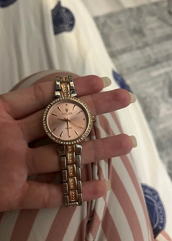 Pembe kadranlı tokalı kadın saati - Görsel 4