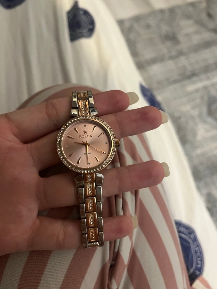 Pembe kadranlı tokalı kadın saati - Görsel 4