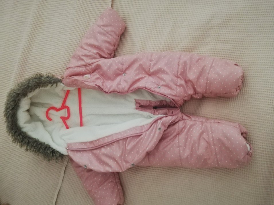 Pembe Düğmeli Bebek Tulumu - Görsel 2