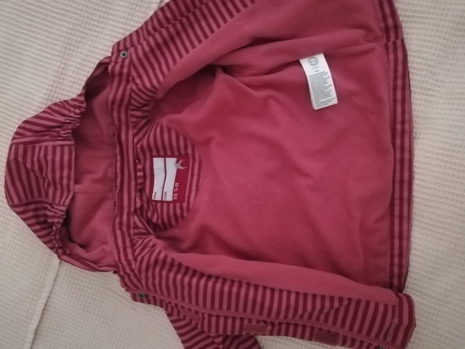 Bordo Çizgili Kız Çocuk Montu - Görsel 2