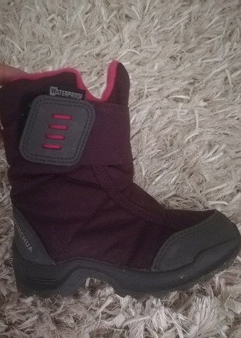 Kızlar için Mor Polar Botlar Velcro - Görsel 3