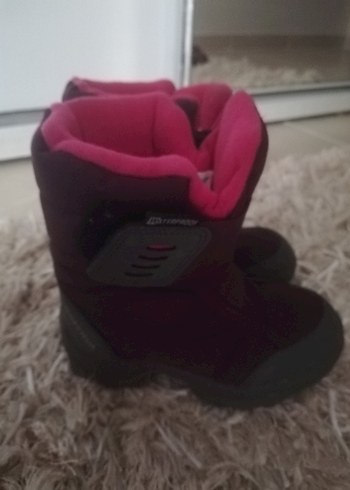 Kızlar için Mor Polar Botlar Velcro - Görsel 2