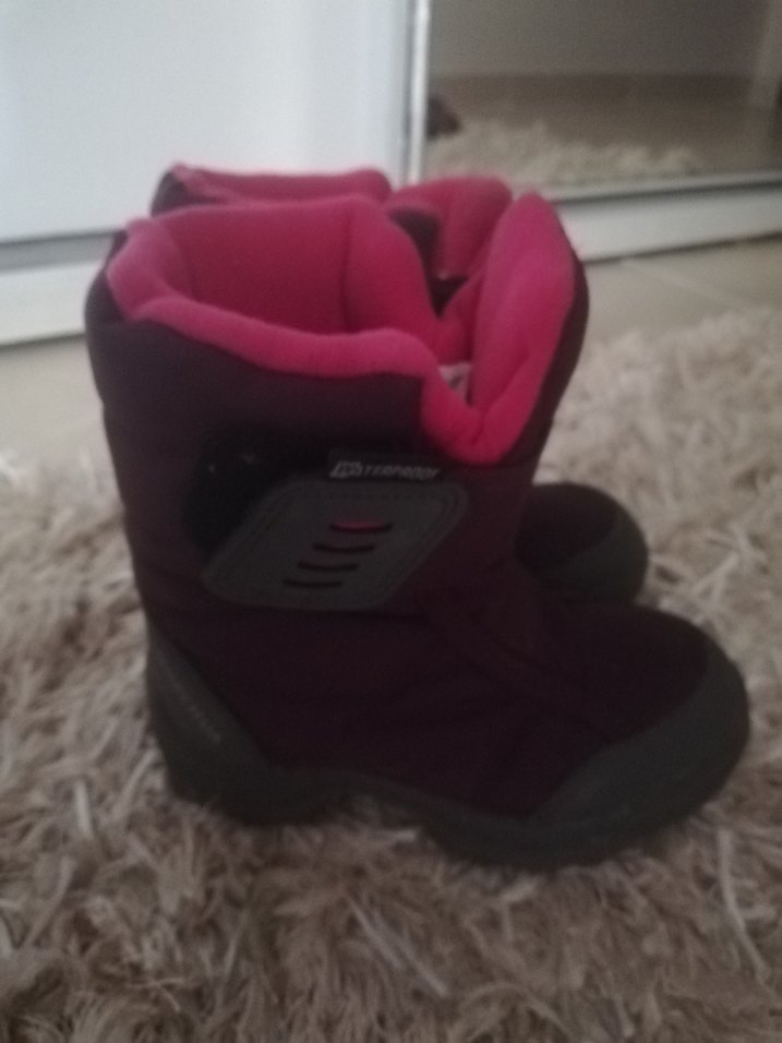 Kızlar için Mor Polar Botlar Velcro - Görsel 2