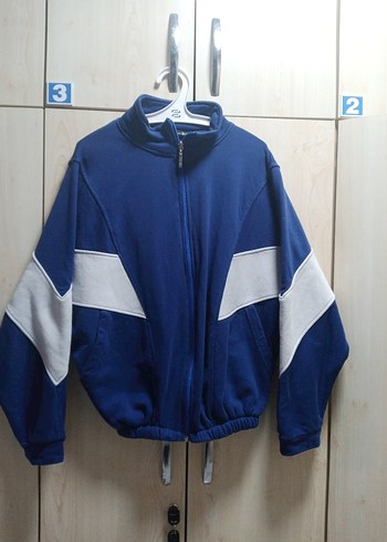 Mavi Fermuarlı Kadın Spor Ceket - Görsel 3