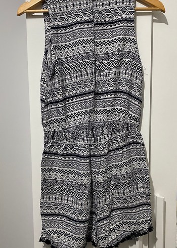 Desenli Bohem V Yaka Kolsuz Tulum - Görsel 4