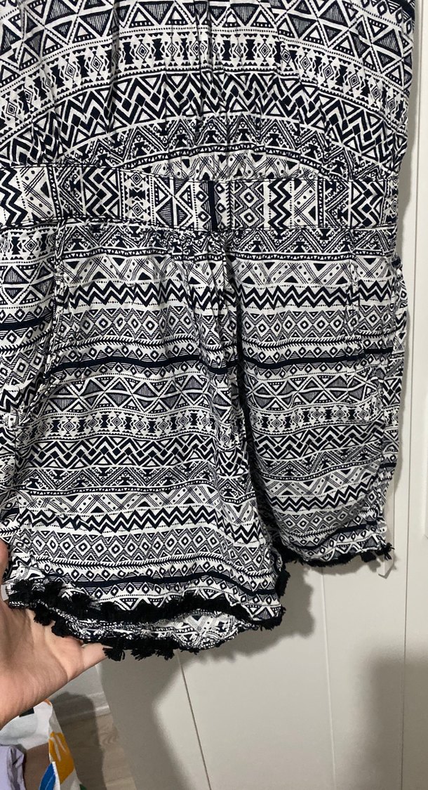 Desenli Bohem V Yaka Kolsuz Tulum - Görsel 2