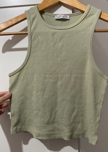 Defacto Yesil Halter Yaka Crop