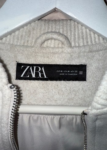 Kadın Oversize Yumuşak Ekru Bomber Ceket - Görsel 3