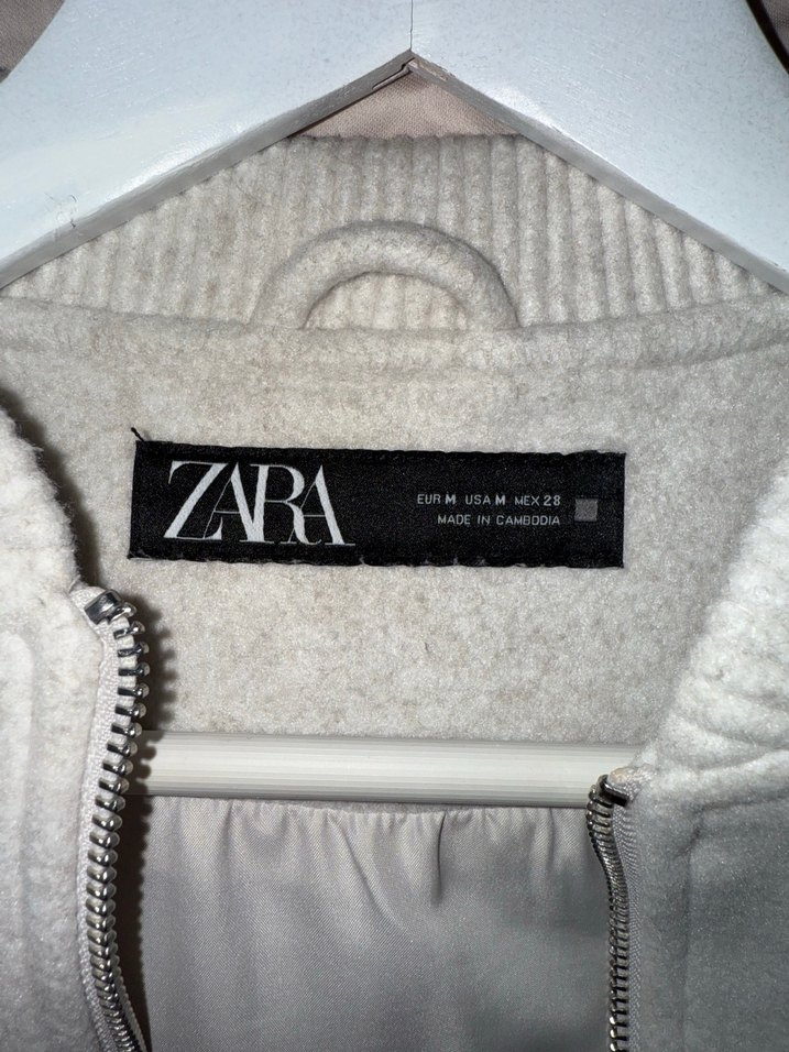 Kadın Oversize Yumuşak Ekru Bomber Ceket - Görsel 3