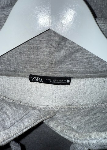 Gri Kapüşonlu Kadın Oversize Sweatshirt - Görsel 3