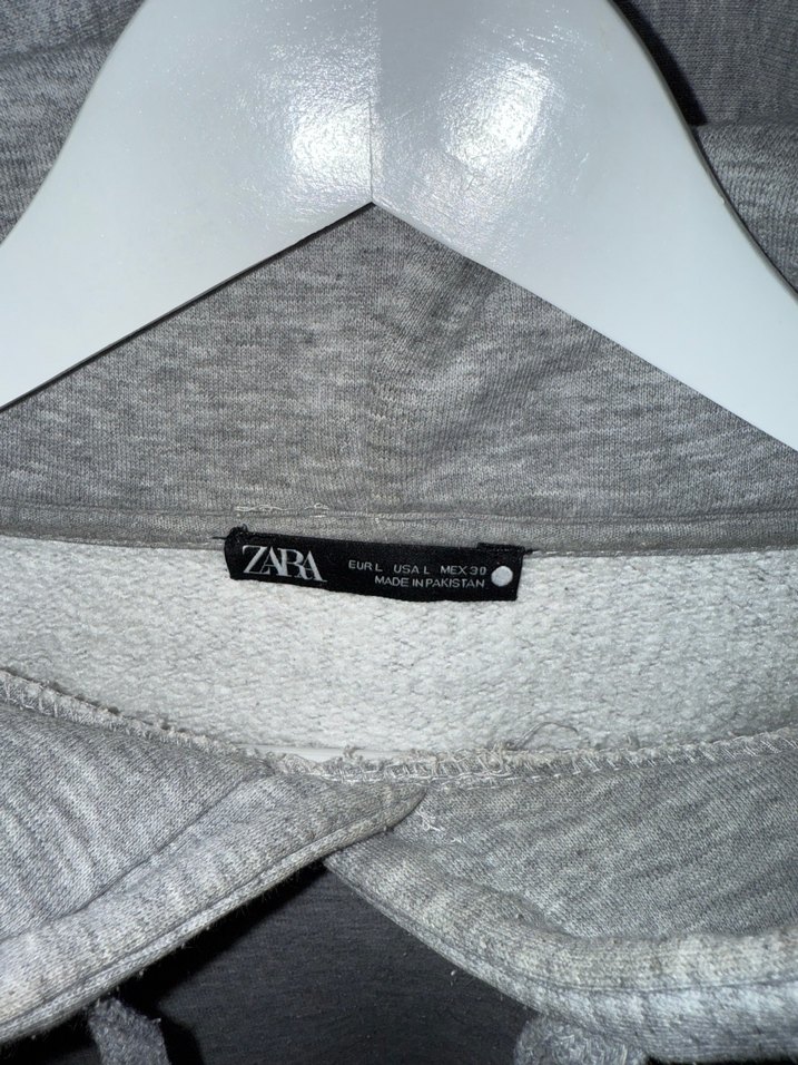 Gri Kapüşonlu Kadın Oversize Sweatshirt - Görsel 3